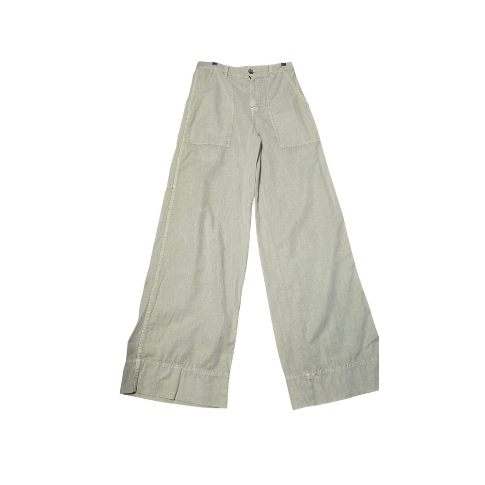 Vanessa Bruno Wide Leg Pants Womens Size 28 Sage Green Utility Trousers